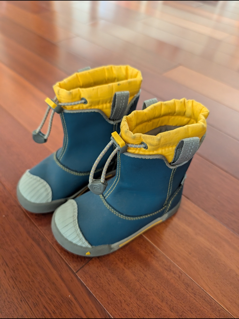Keen Toddler Teal and Yellow Waterproof Rain Boots